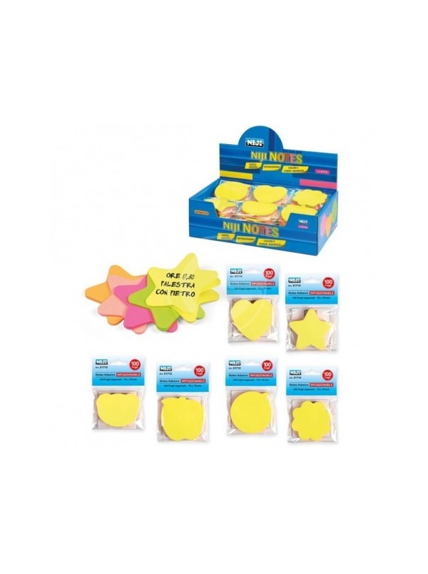 Memostick Post it Adesivi Notes Mini Attacca stacca forme ass