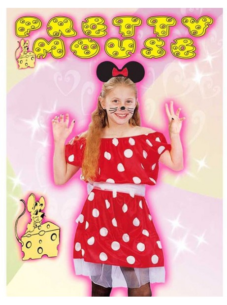 Costume Minnie Bambina 4-6 Anni Vestito carnevale topolina
