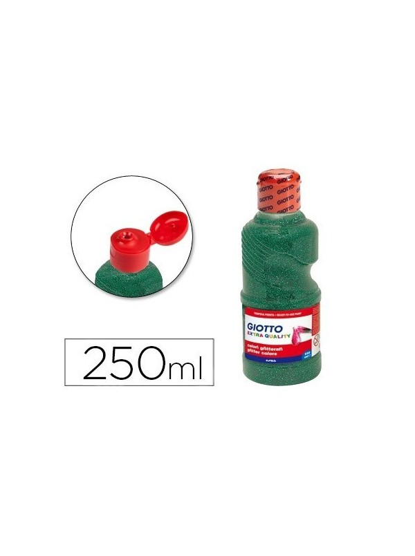 Tempera Verde Glitter 250Ml Giotto pronta Colore Green Lavabile