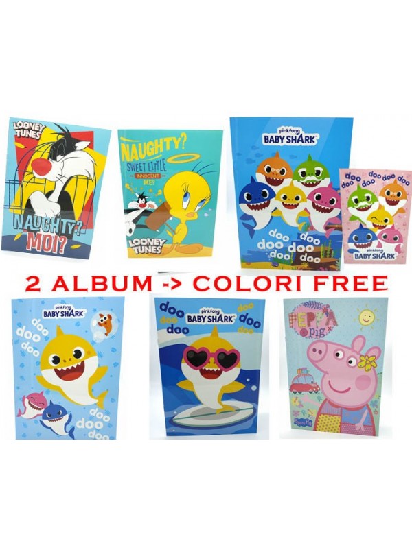 Album da colorare per bambini Animali Pesci Titti Silvestro Peppa Pig