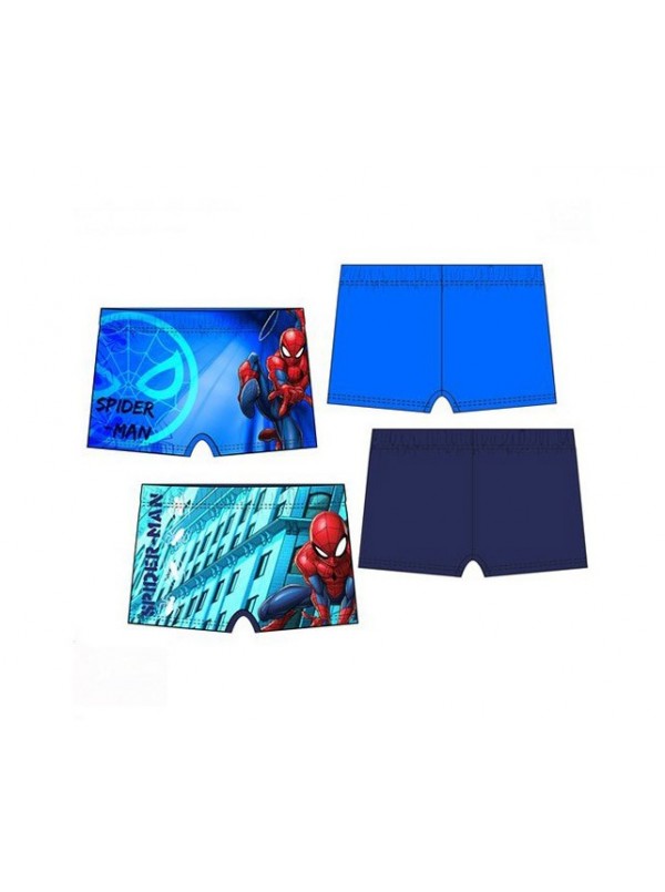 Boxer da bagno Spiderman per bambini, 3 A, 8 anni, colore: blu chiaro/rosso, 3/4 anni 