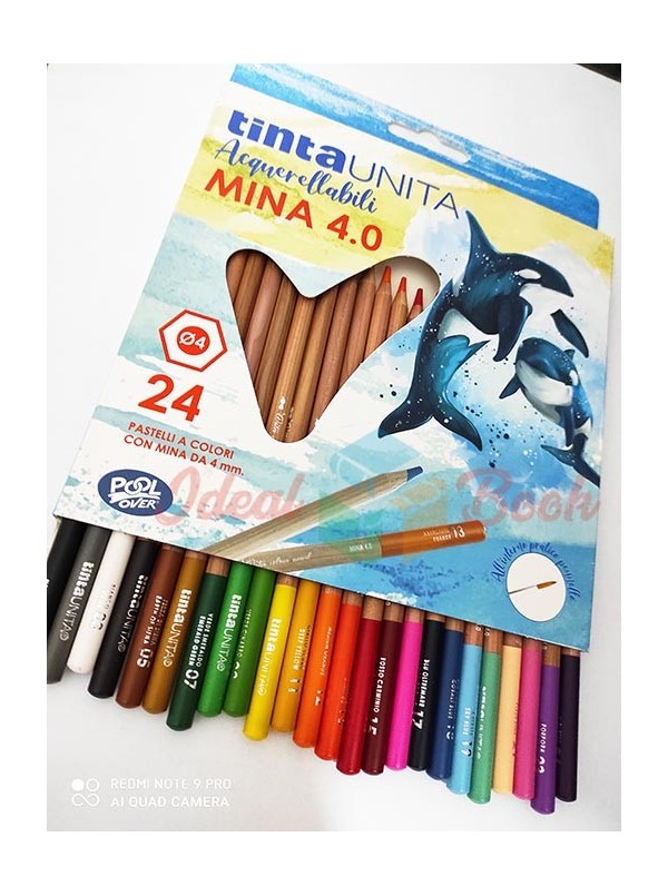 Pastelli Acquerellabili Tinta Unita 24 colori a matita legno