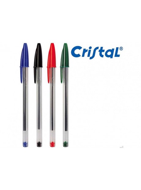 Penna Bic Cristal Large 1,6mm Nera, Rossa, Colorata, Fluo Sfera Larga  Multicolor