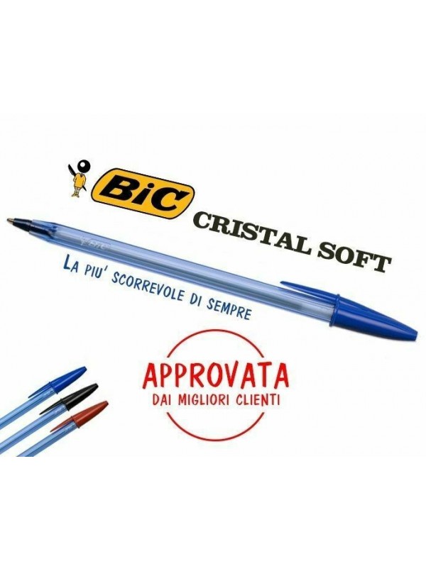 Penne Bic Cristal Rosse Medium a Sfera - Confezione da 50 pz