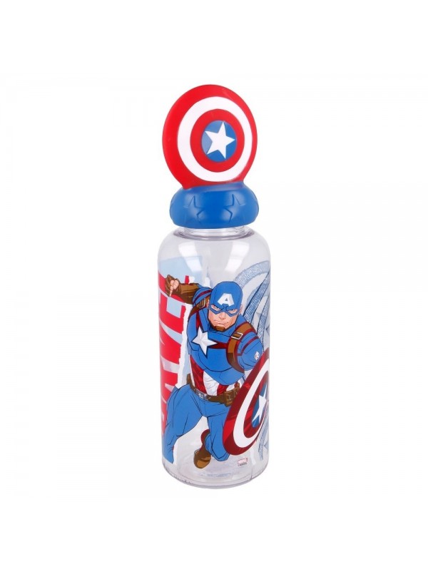 Borraccia bambini Avengers capitan America Logo 3D Plastica Tritan