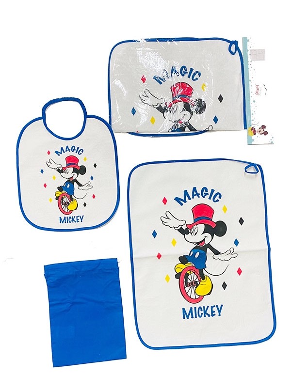 Set asilo Disney Mickey Mouse tovaglietta + bavetta maxi + sacca blu o  azzurro