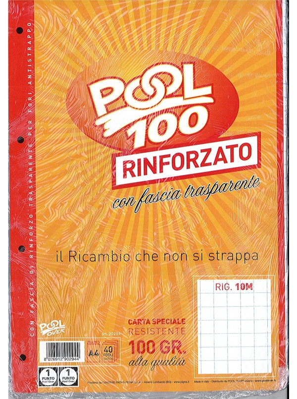 Fogli di Ricambio Rinforzati 100 gr per Quaderni ad Anelli A4