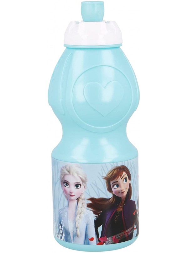 Borraccia bottiglia in plastica Frozen con tappo ad estrazione 400ml