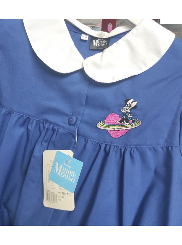 Grembiule blu per bambina Disney Minnie scuola colletto rimovibile topolina