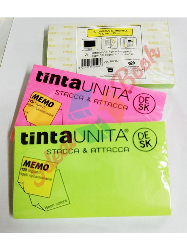 TINTA UNITA - Stacca & attacca - Post it 100 Memo 125mm x 75mm - Pat 25