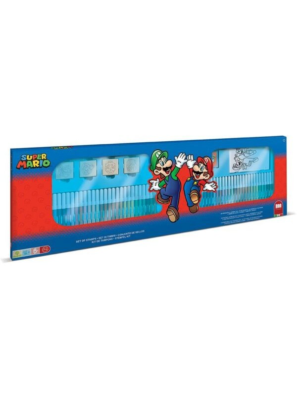 Maxi Set colorare Super Mario Scatola da 86cm timbri 60 colori