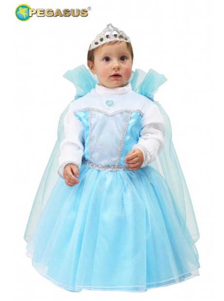 Costume Principessa della Neve Frozen Azzurro con accessori, bambina primi  mesi