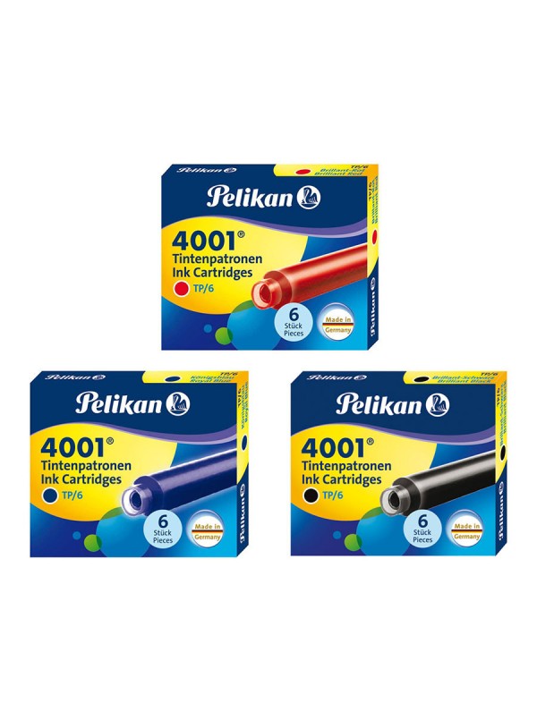 Cartucce per stilografiche 4001 TP/6 Pelikan - nero - 0ATM04 (conf.6)