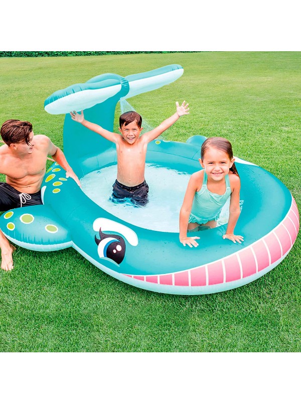 Piscina Gonfiabile a forma di Balena con coda che spruzza 2m