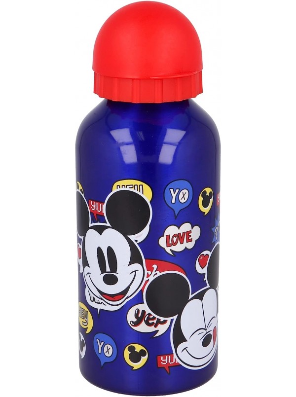 Disney Mickey Mouse Borraccia in Alluminio 600ml con Cannuccia Bambini n/  Termica - LaTuaPreferita