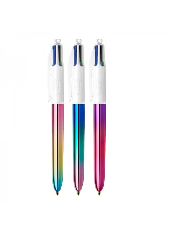 Bic 4 colori Fluo Penna a sfera Nera rossa blu giallo scatto