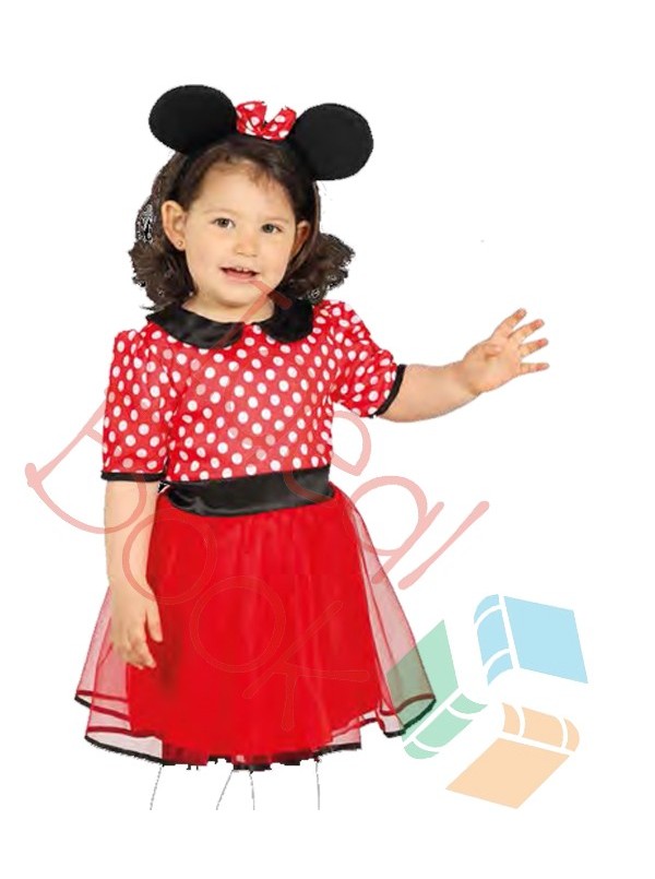 Costume carnevale Minnie 12-24 Mesi Vestito + Diadema bambina neonata