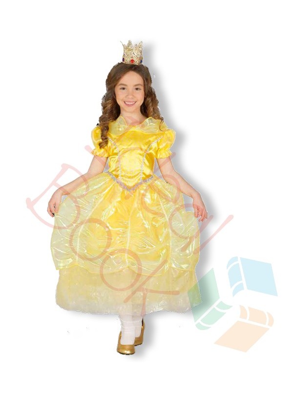 Costume Bambina Principessa Giallo Gonfio Belle Bella